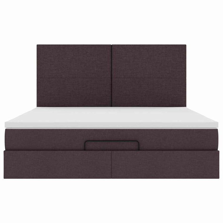 Ottoman bed met matras 160x200cm stof donkerbruin
