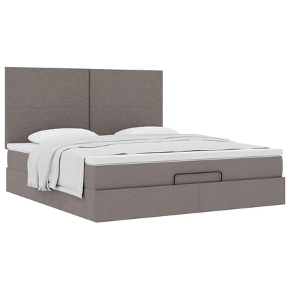 Ottoman bed met matras 160x200cm stof taupe