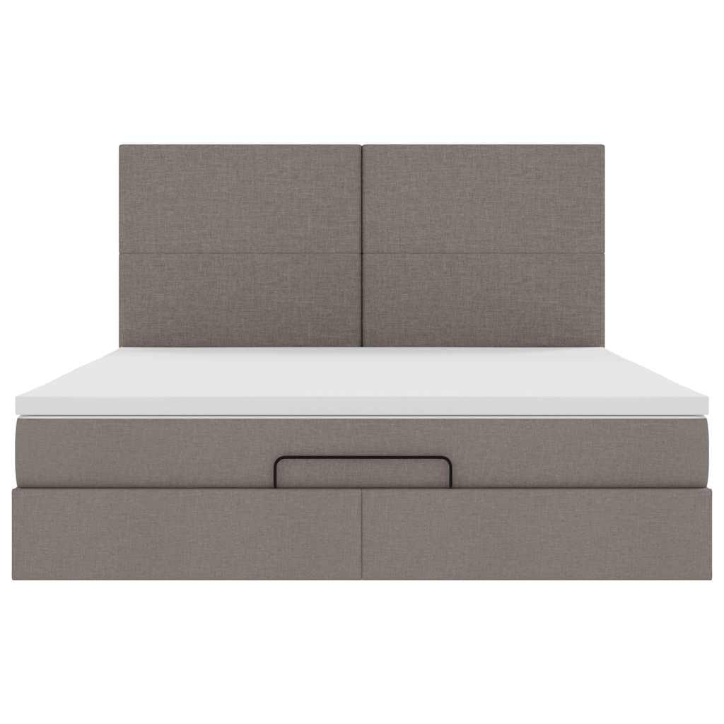 Ottoman bed met matras 160x200cm stof taupe