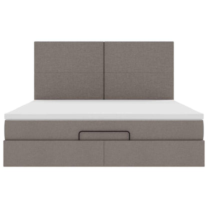Ottoman bed met matras 160x200cm stof taupe