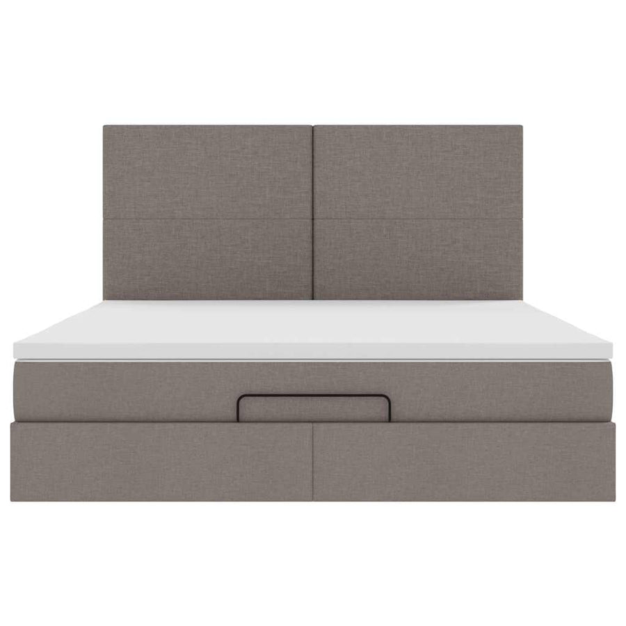 Ottoman bed met matras 160x200cm stof taupe