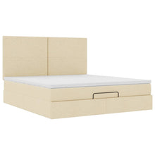 Ottoman bed met matras 160x200cm stof crèmekleurig