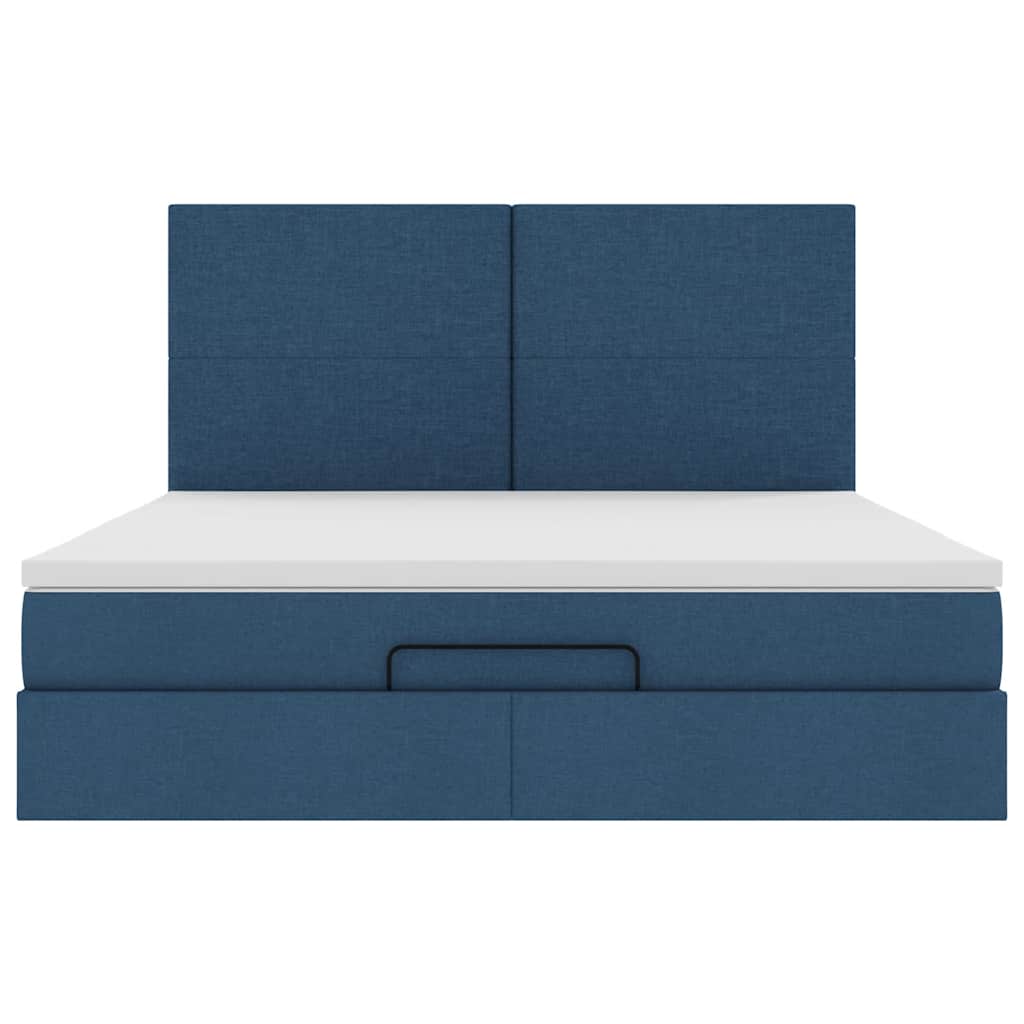 Ottoman bed met matras 160x200cm stof blauw