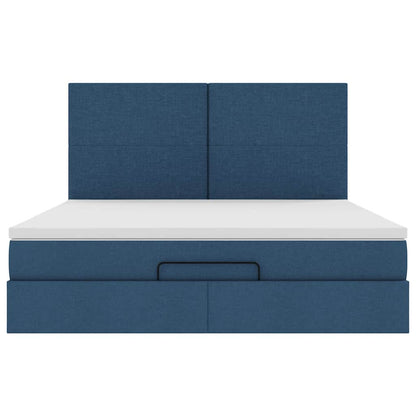 Ottoman bed met matras 160x200cm stof blauw