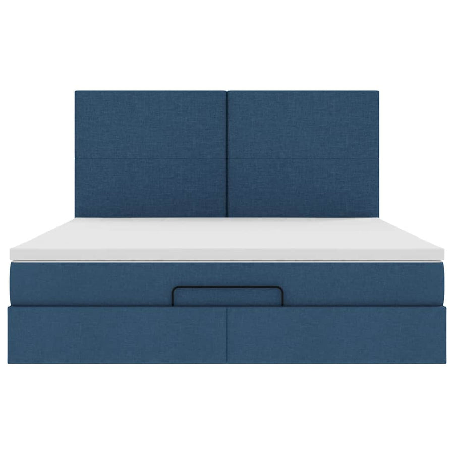 Ottoman bed met matras 160x200cm stof blauw