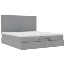 Ottoman bed met matras 180x200cm stof lichtgrijs