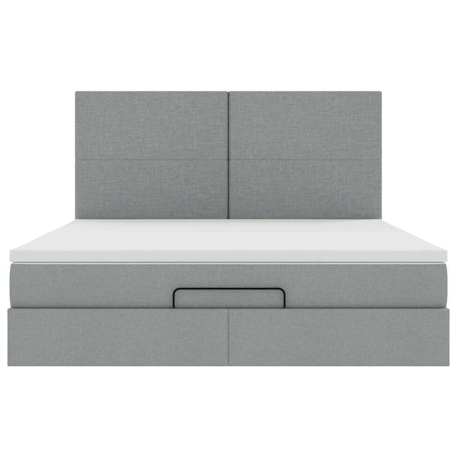 Ottoman bed met matras 180x200cm stof lichtgrijs