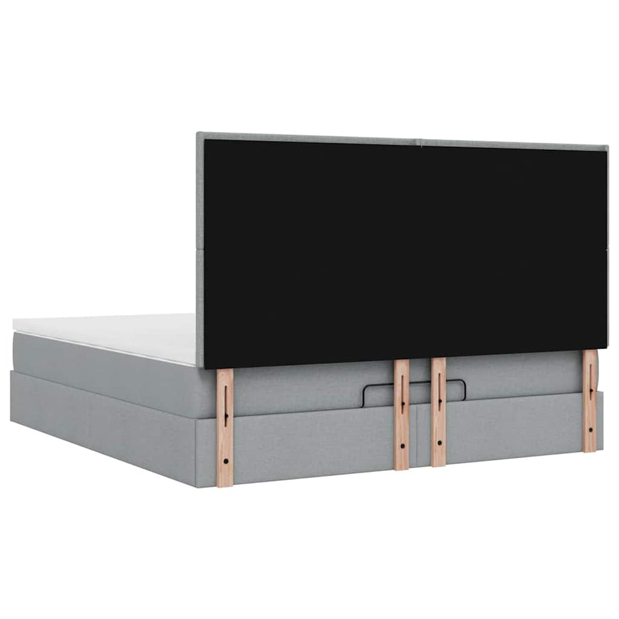 Ottoman bed met matras 180x200cm stof lichtgrijs