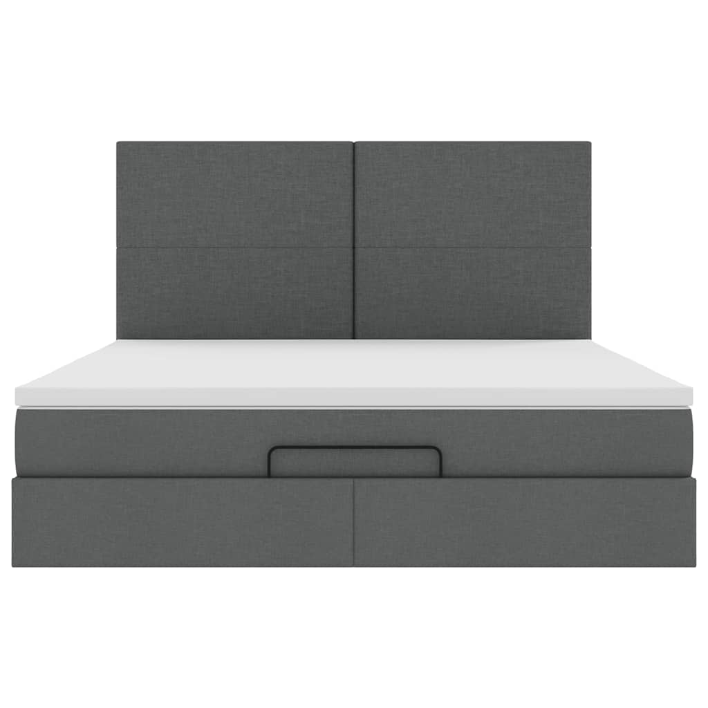 Ottoman bed met matras 180x200cm stof donkergrijs