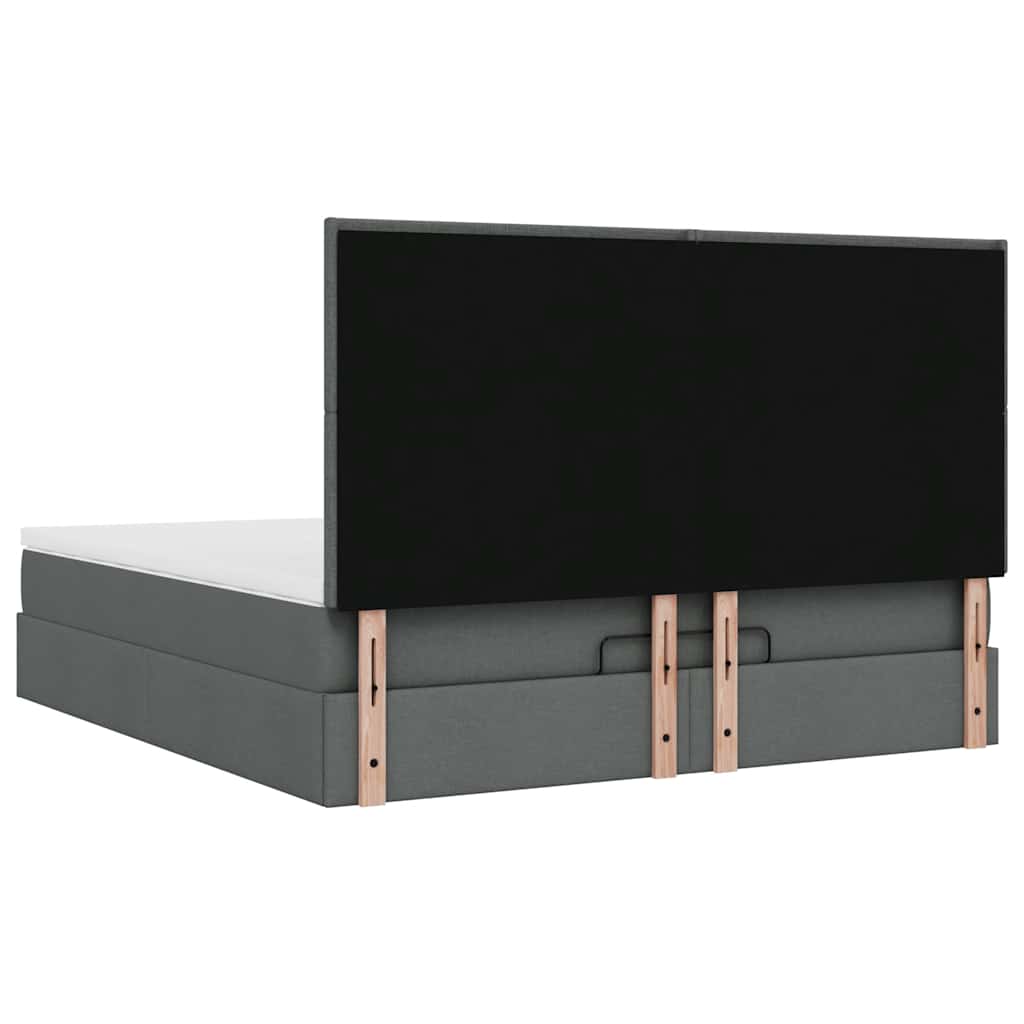 Ottoman bed met matras 180x200cm stof donkergrijs