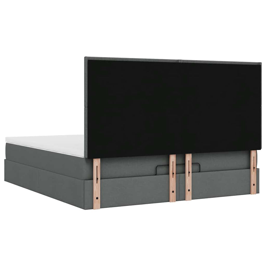 Ottoman bed met matras 180x200cm stof donkergrijs