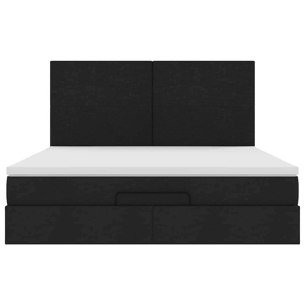Ottoman bed met matras 180x200cm stof zwart