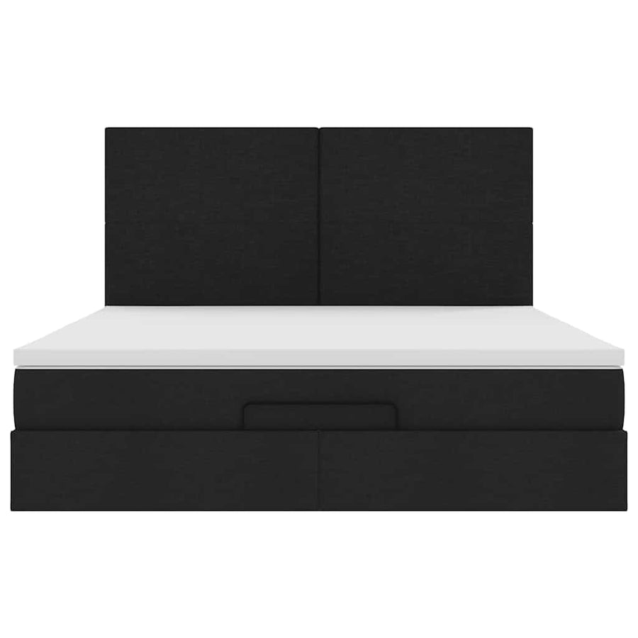 Ottoman bed met matras 180x200cm stof zwart