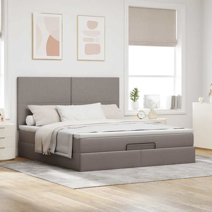 Ottoman bed met matras 180x200cm stof taupe