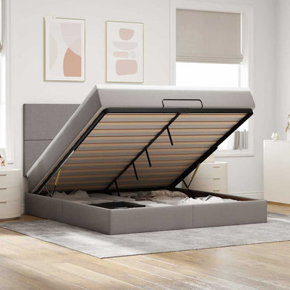 Ottoman bed met matras 180x200cm stof taupe