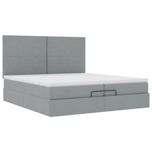 Ottoman bed met matrassen 200x200cm stof lichtgrijs