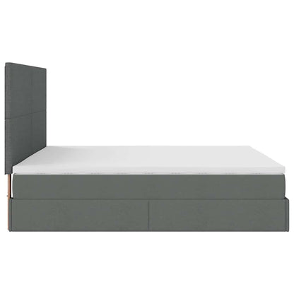 Ottoman bed met matrassen 200x200cm stof donkergrijs