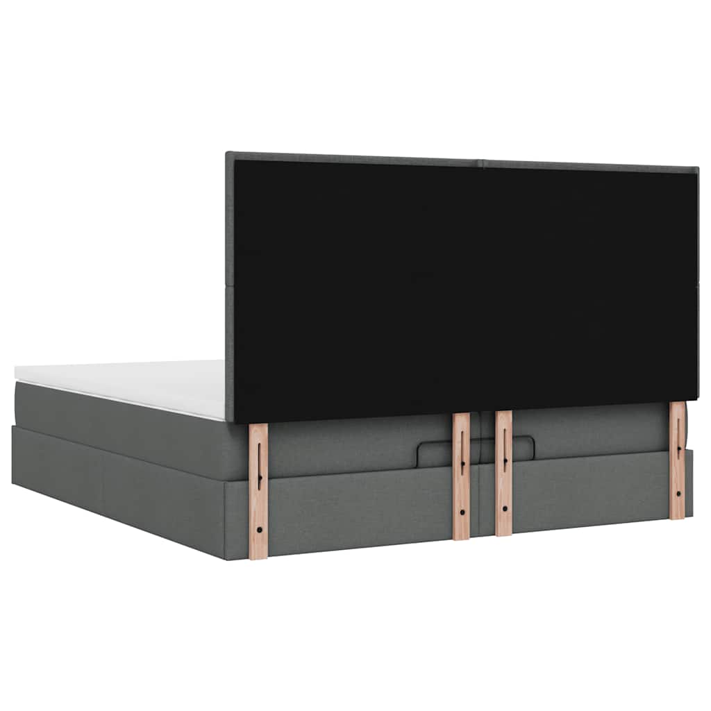 Ottoman bed met matrassen 200x200cm stof donkergrijs
