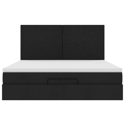 Ottoman bed met matrassen 200x200cm stof zwart