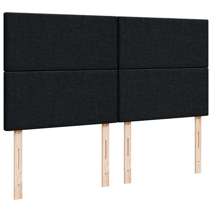 Ottoman bed met matrassen 200x200cm stof zwart