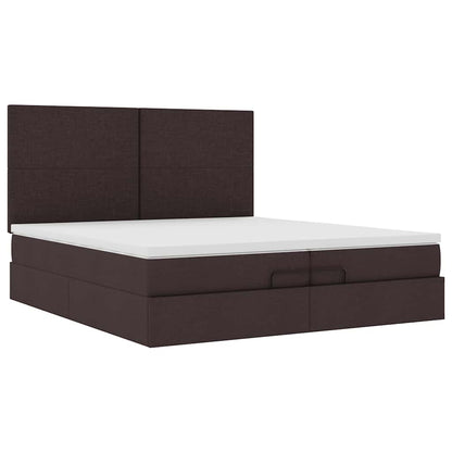 Ottoman bed met matrassen 200x200cm stof donkerbruin