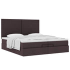 Ottomaans bed met matrassen 200x200cm donkerbruin