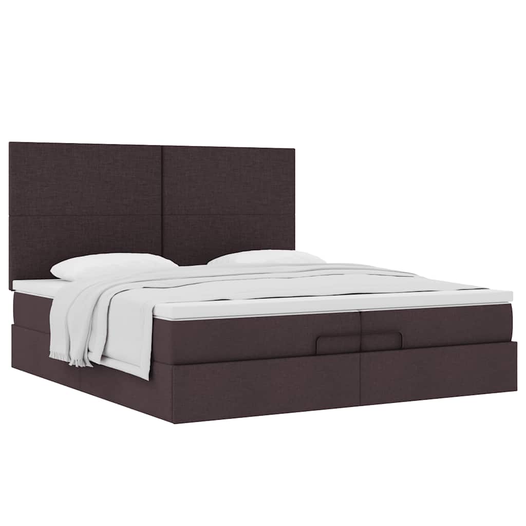 Ottoman bed met matrassen 200x200cm stof donkerbruin