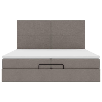 Ottoman bed met matrassen 200x200cm stof taupe