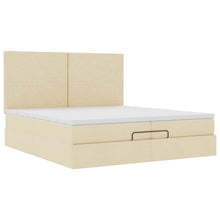 Ottoman bed met matrassen 200x200cm stof crèmekleurig