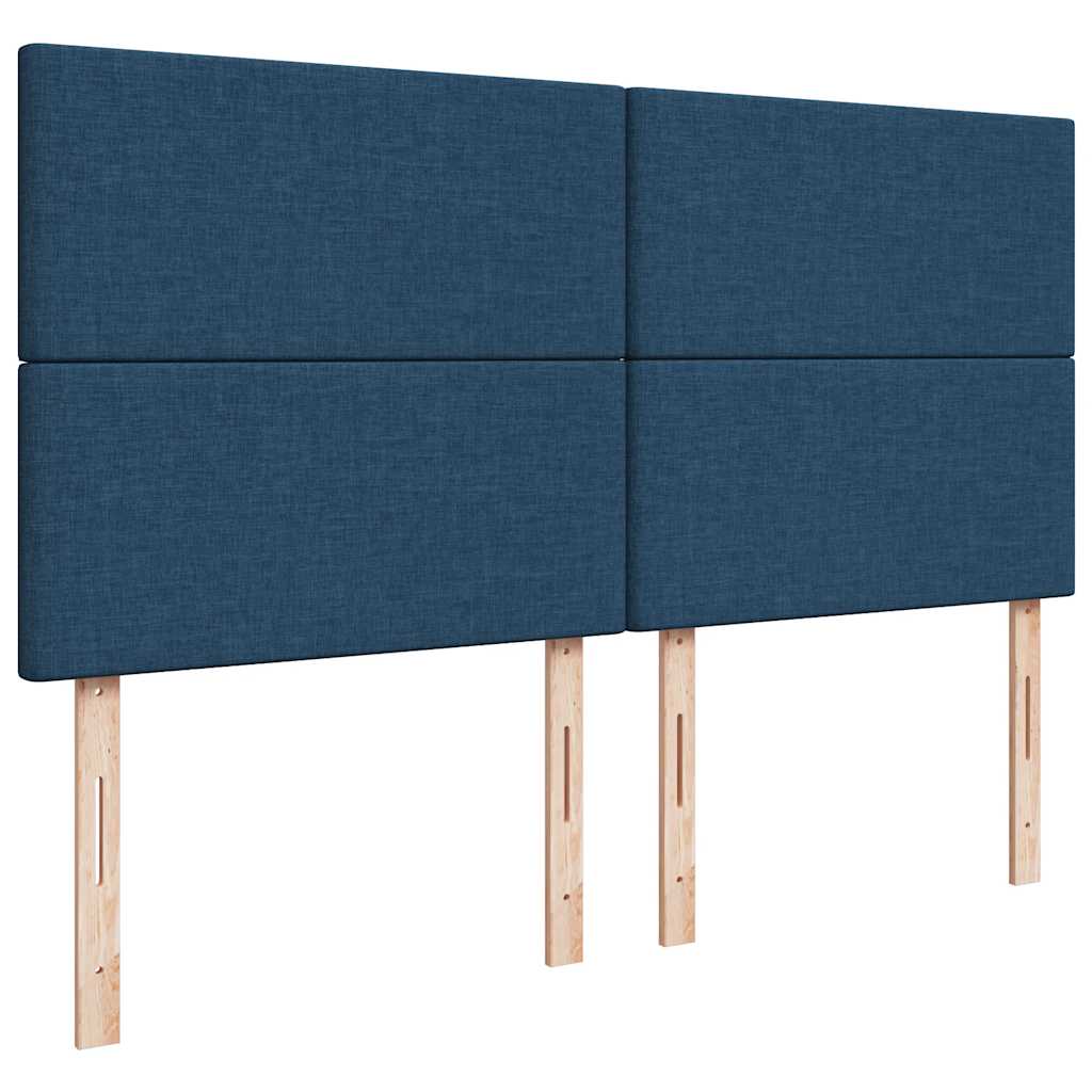 Ottoman bed met matrassen 200x200cm stof blauw