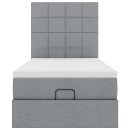 Ottoman bed met matras 80x200cm stof lichtgrijs