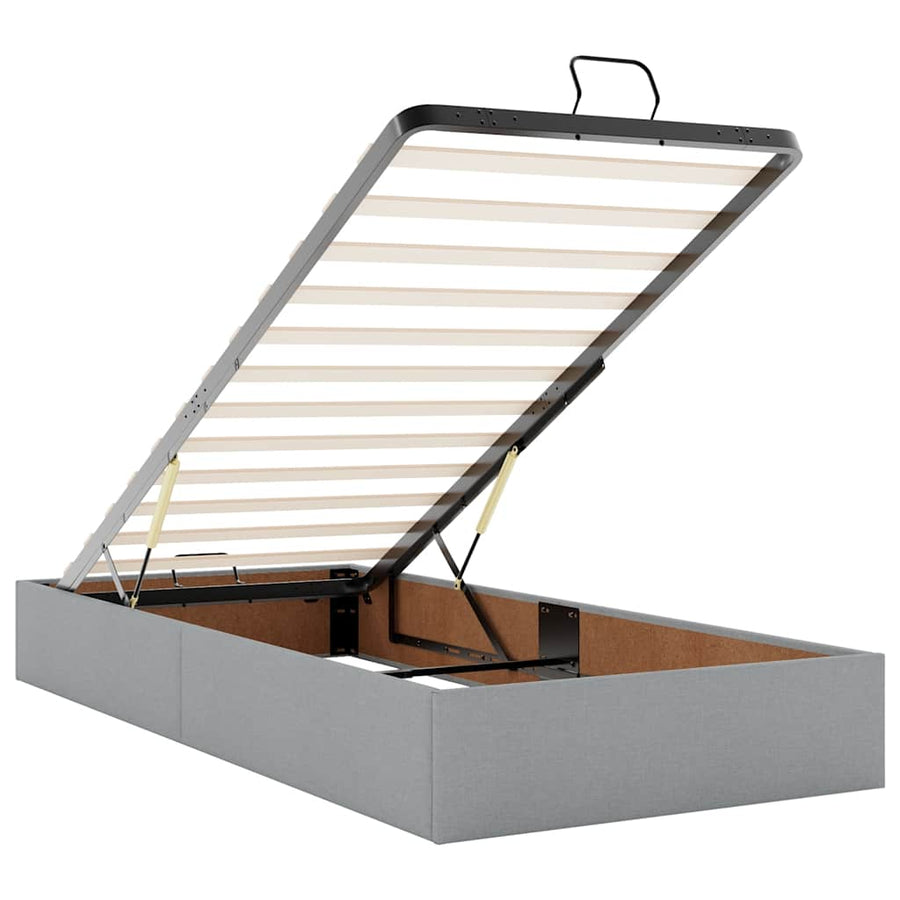 Ottoman bed met matras 80x200cm stof lichtgrijs