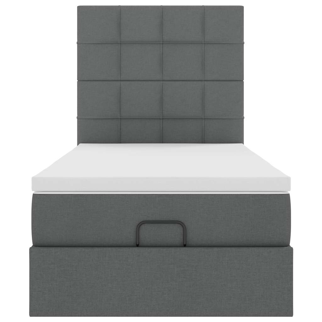 Ottoman bed met matras 80x200cm stof donkergrijs