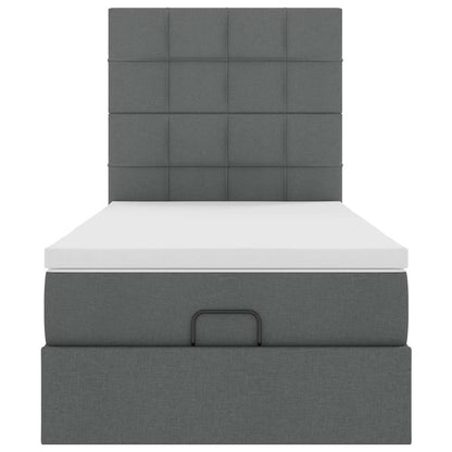 Ottoman bed met matras 80x200cm stof donkergrijs
