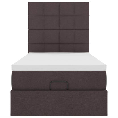 Ottoman bed met matras 80x200cm stof donkerbruin