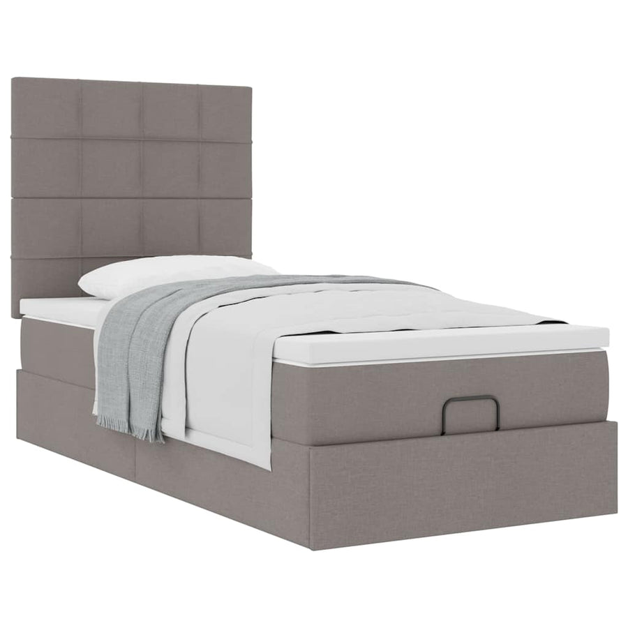 Ottoman Bed Met Matras 80X200Cm Stof 80 x 200 cm Taupe