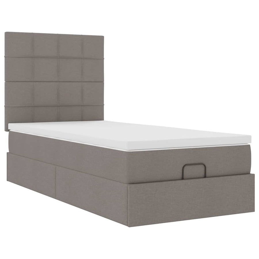 Ottoman Bed Met Matras 80X200Cm Stof 80 x 200 cm Taupe