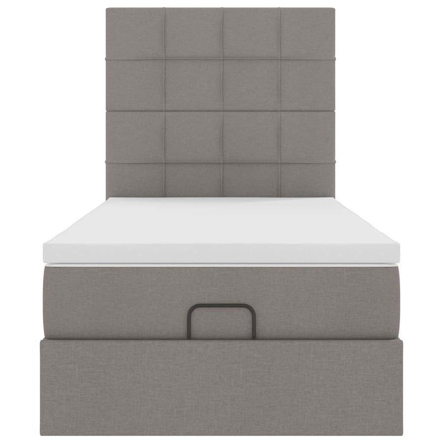 Ottoman Bed Met Matras 80X200Cm Stof 80 x 200 cm Taupe