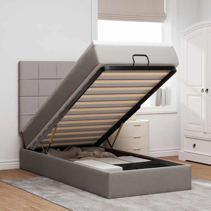 Ottoman Bed Met Matras 80X200Cm Stof 80 x 200 cm Taupe