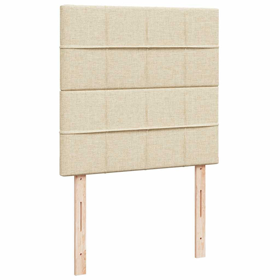 Ottoman bed met matras 80x200cm stof crèmekleurig