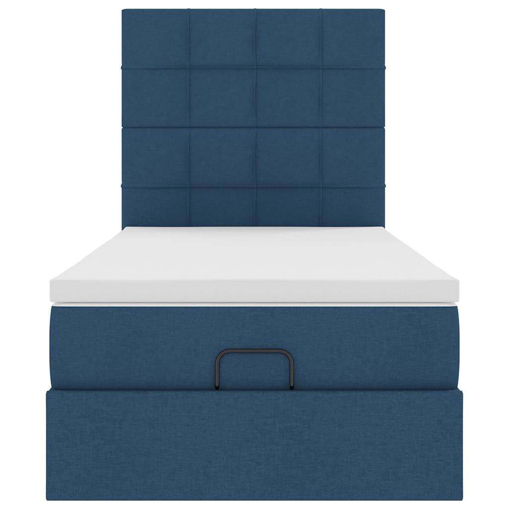 Ottoman bed met matras 80x200cm stof blauw
