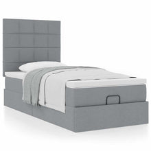 Ottoman bed met matras 90x190cm stof lichtgrijs