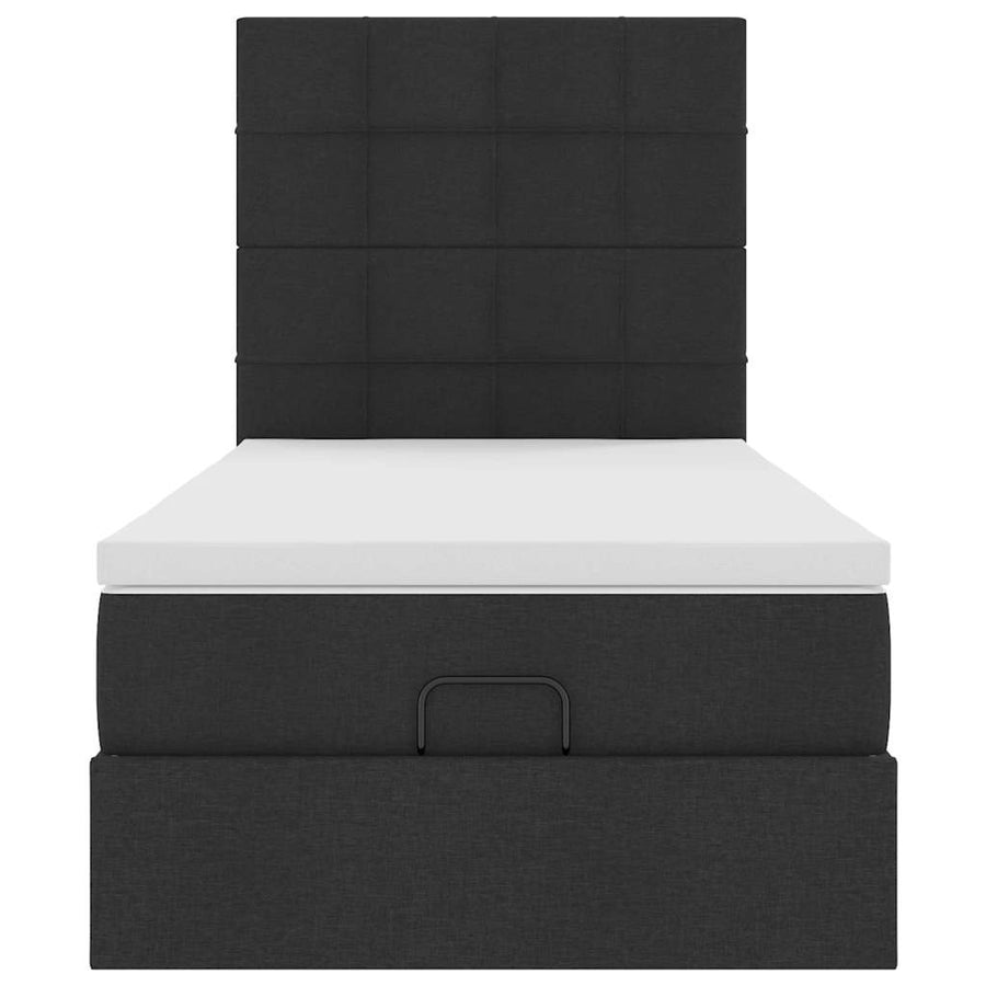 Ottoman bed met matras 90x190cm stof zwart