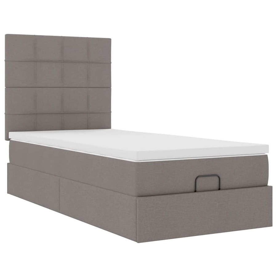 Ottoman bed met matras 90x190cm stof taupe