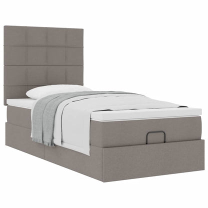 Ottoman bed met matras 90x190cm stof taupe