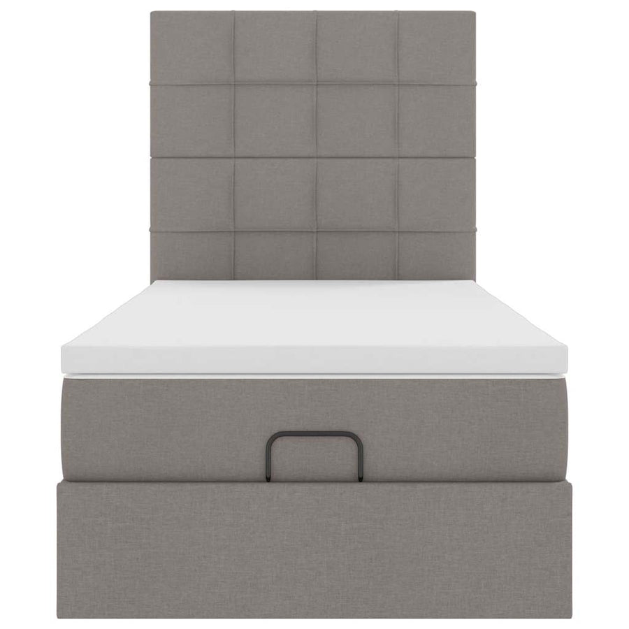 Ottoman bed met matras 90x190cm stof taupe