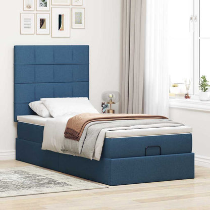 Ottoman bed met matras 90x190cm stof blauw