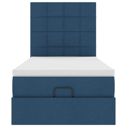 Ottoman bed met matras 90x190cm stof blauw