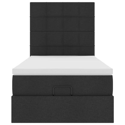 Ottoman bed met matras 90x200cm stof zwart