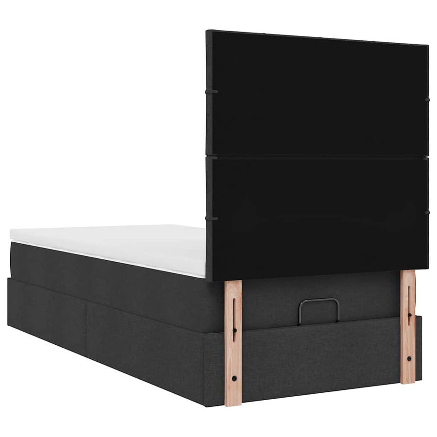 Ottoman bed met matras 90x200cm stof zwart